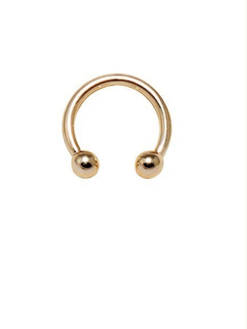 NEW 14K SOLID Gold Septum Ring 9mm w/ 2.5mm balls